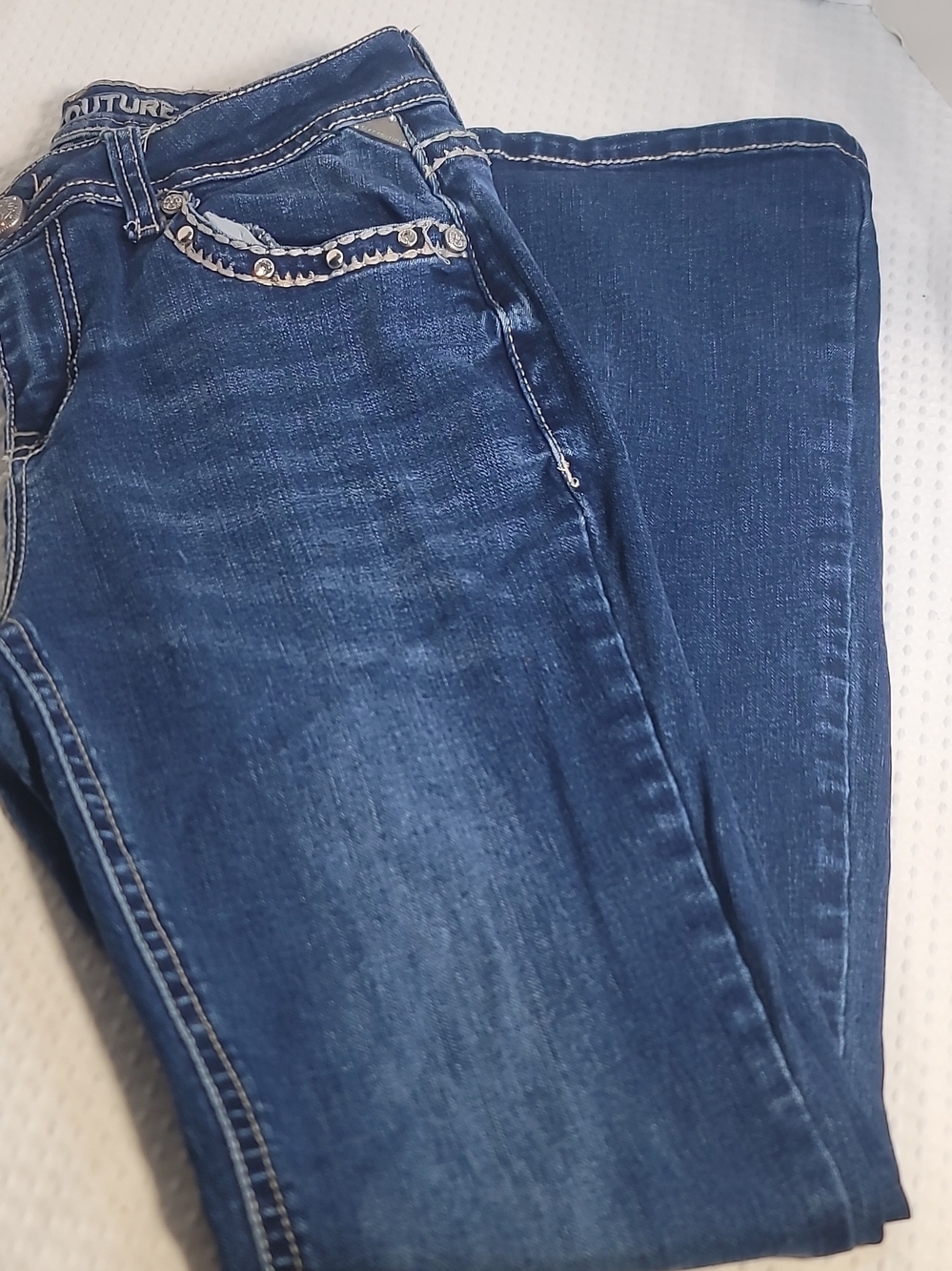 Embellished Dark Blue Women’s Boot Cut Jeans